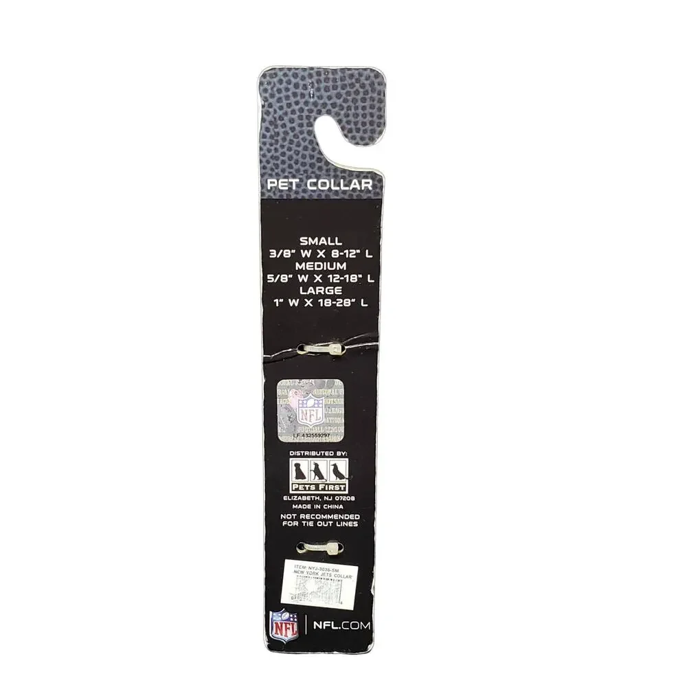 NFL Green & White New York Jets Small Dog Pet Collar | Football Sports Doggy